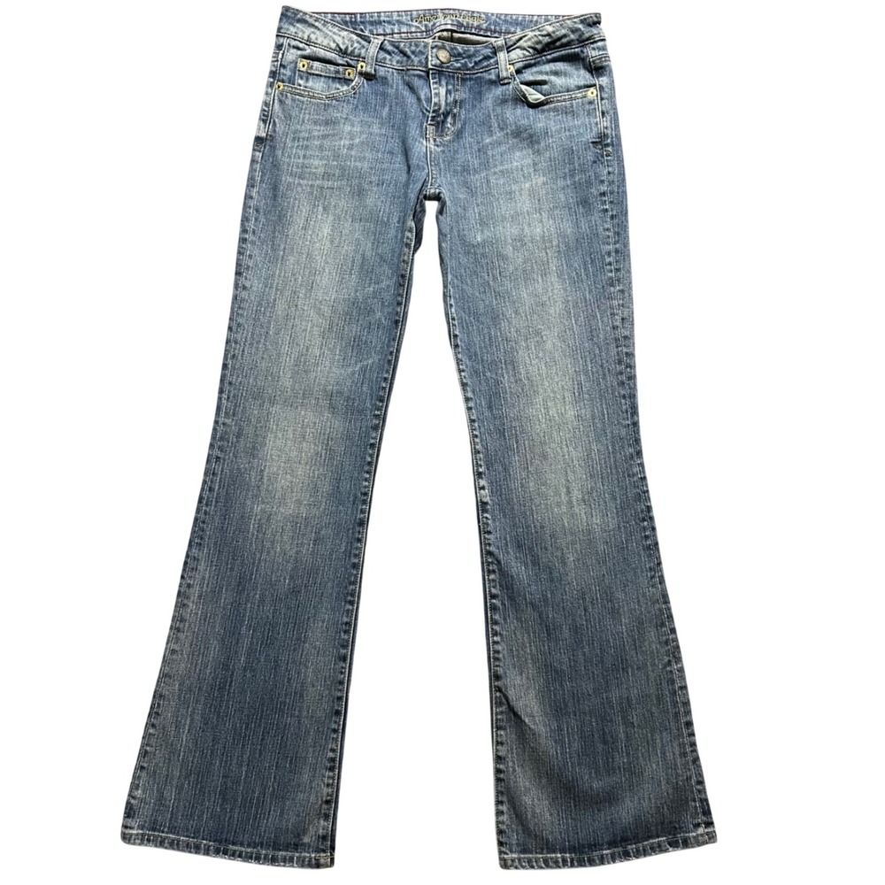 VTG American Eagle Hipster Jeans Women 8 REG Blue Bootcut Low Rise Medium Wash